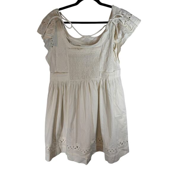 NWT Sea New York Willa Smocking Flutter Sleeve Mini Dress Cream‎ Ivory Small - Picture 6 of 12